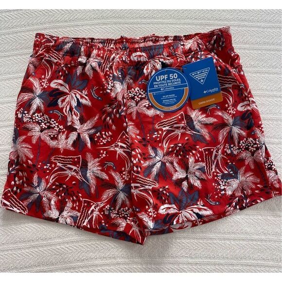 COLUMBIA WOMEN’S LARGE WATER SHORT IN RED SPARK FIREWORK FISHIN’ PATTERN - Picture 5 of 11